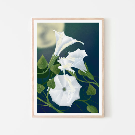 Wild Women of the Flowers - Moonflowers - A4 Print