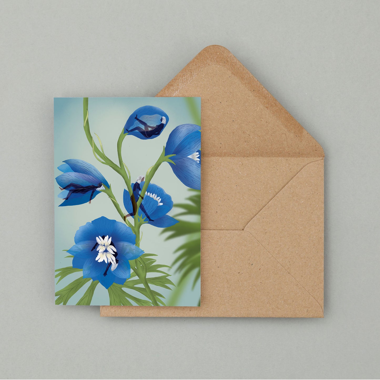 Wild Women of the Flowers - Delphiniums - Greeting card